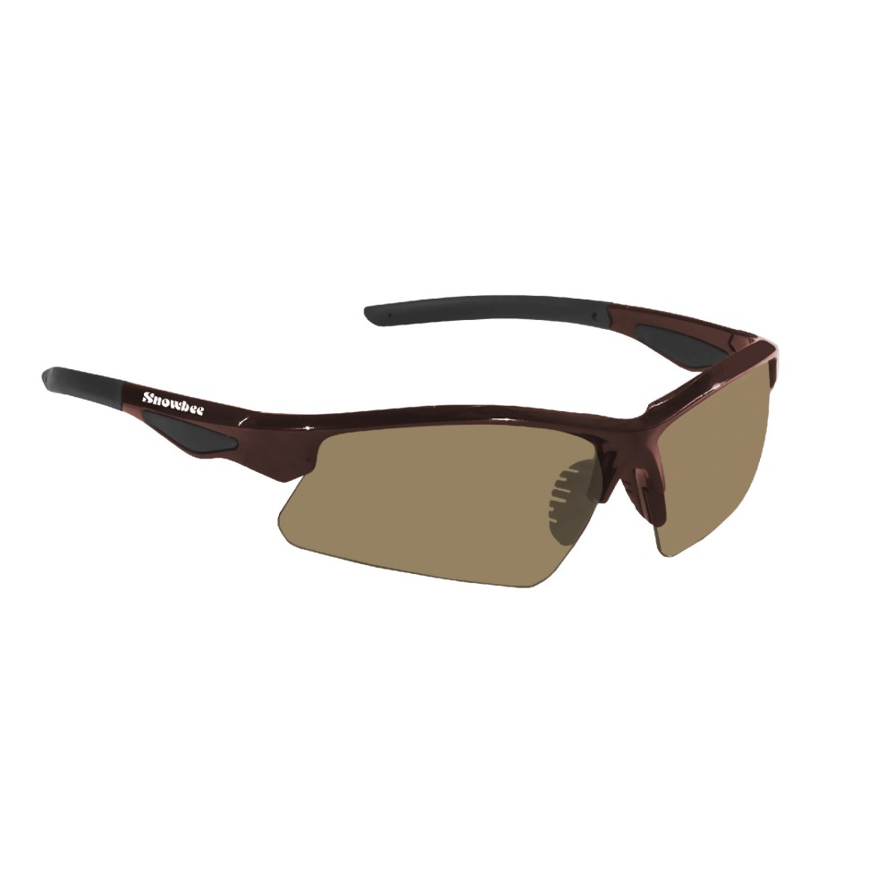 Snowbee Classic Wrap-Around Open Frame Sunglasses - Brown / Amber