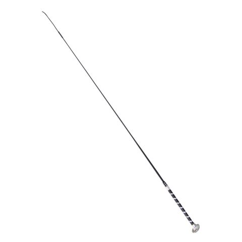 Snowbee dressage whip with leather wrapping handle, Black/White, 110cm