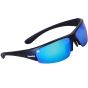 Snowbee Spectre Wrap Sunglasses - Black/Grey - Blue Mirror Lens