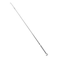 Snowbee dressage whip with leather wrapping handle, Black/White, 110cm
