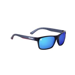 Snowbee Spectre Retro Full Frame Sunglasses - Black & Grey / Blue Mirror