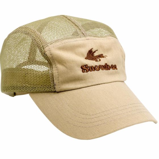 Snowbee 5 Panel Mesh Cap - Light Tan