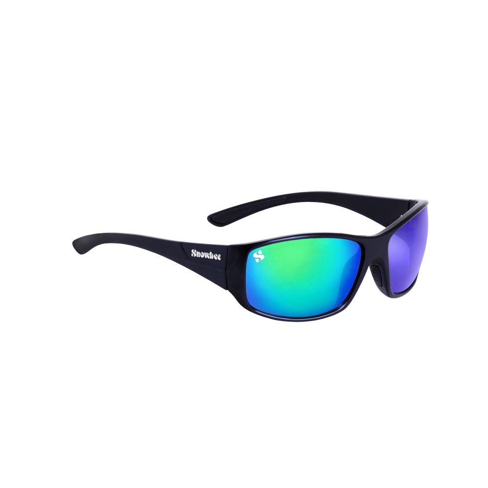 Snowbee Spectre Wrap Full Frame Polarising Sunglasses - Black/Grey/Yellow/Green Mirror
