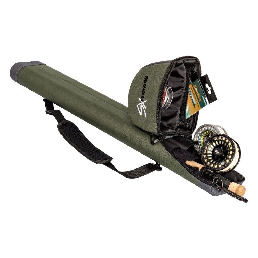 Snowbee Double Travel Fly Rod/Reel case - Sage Green/Grey