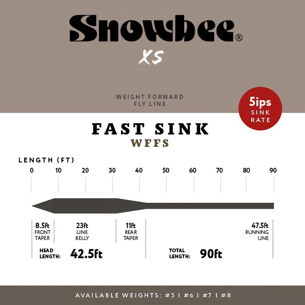 Snowbee XS Sub-Surface Fast Sink Fly Lines - Charcoal