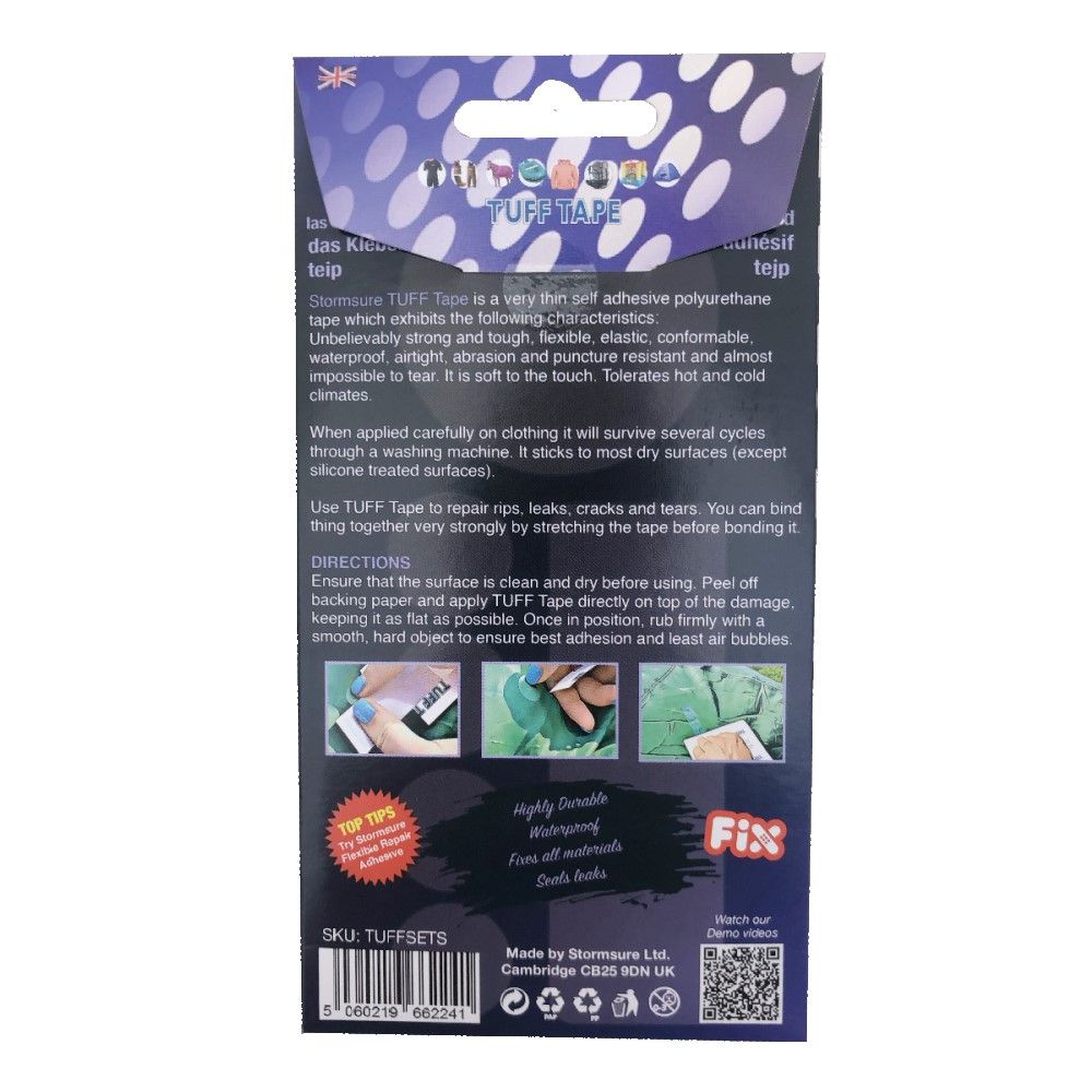 Snowbee Tuff-Tape - 6 X Self-Adhesive W/Proof Patches