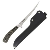 Snowbee 7" Prestige Filleting Knife with Pakka Wood Handle and Leather Sheath