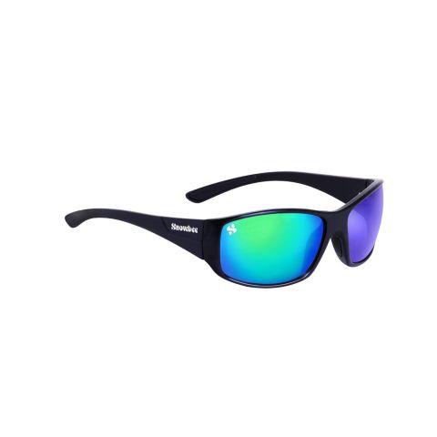 Spectre Wrap Full Frame Sunglasses - Black/Grey - Yell/Grn Mirror Lens