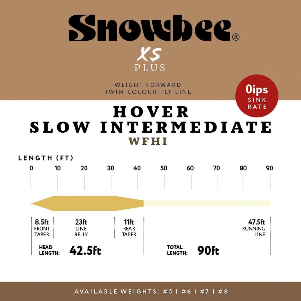 Snowbee XS-Plus Hover Slow Intermediate Fly Lines - Mustard / Ivory