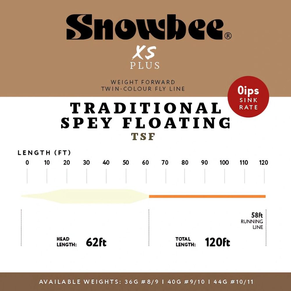 Snowbee XS-Plus Traditional Spey Floating Lines - Ivory/Peach