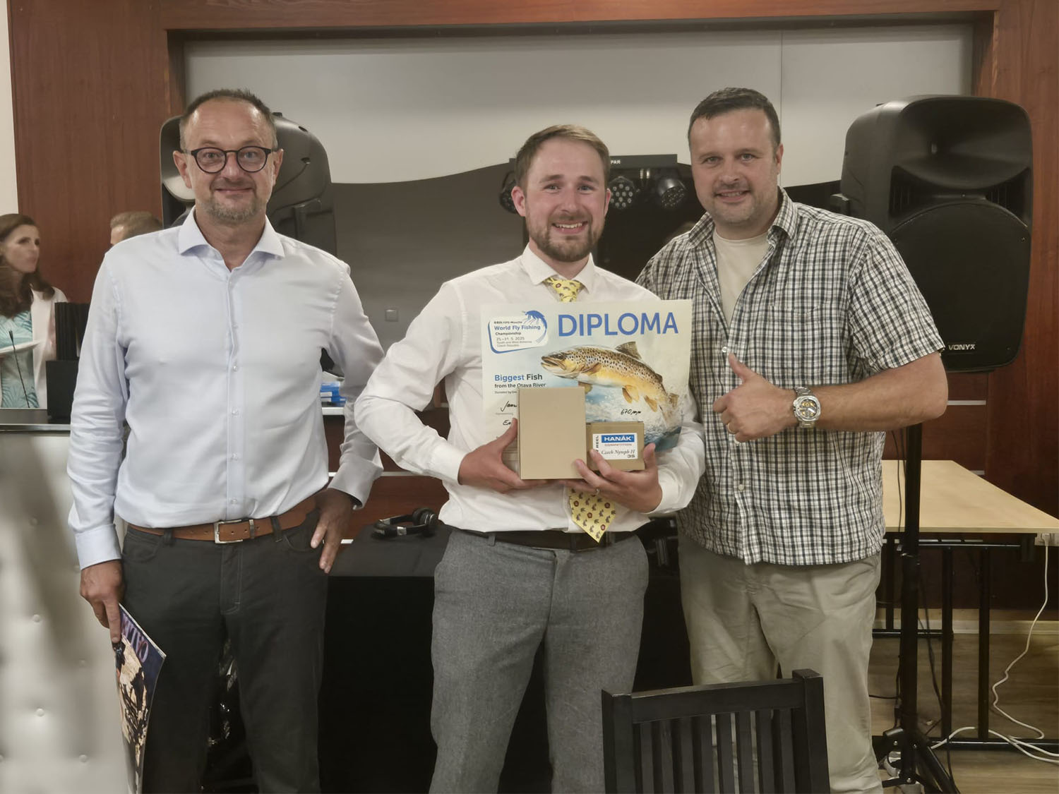 Receiving my prize for the biggest fish