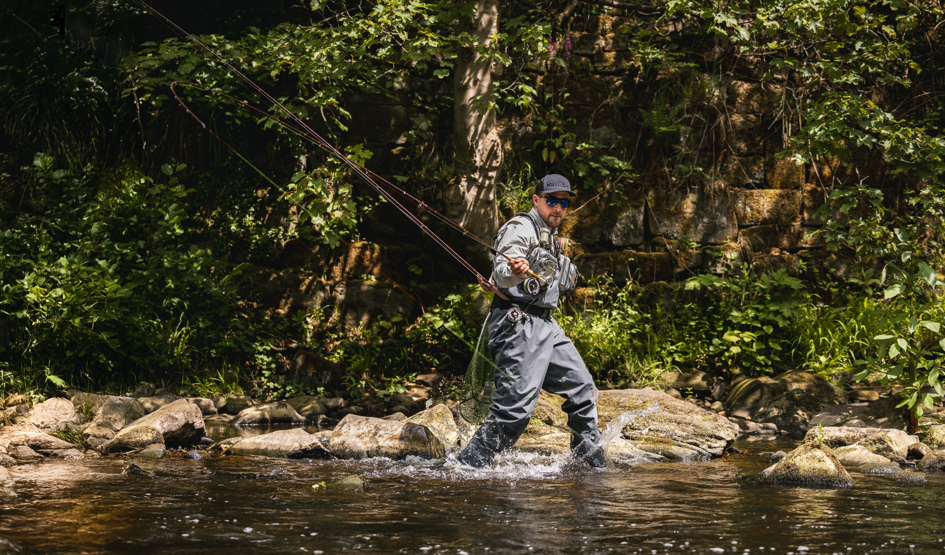 Playing a fish from the shallows